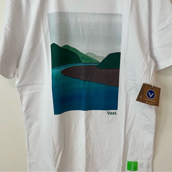 NWT VAST Men’s Large White Short Sleeve Scenic Graphic Tee Shirt - Picture 4 of 12